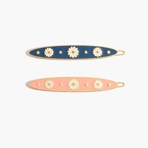 NWT Madewell Two-Pack Daisy Delight Enamel Hair Clips